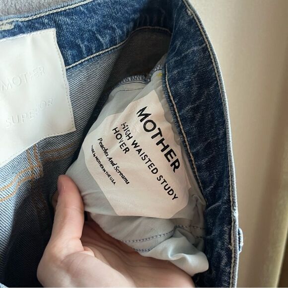 Mother Study Hover High Rise Straight Leg
Jeans In Peaches And Scream - Picture 12 of 13